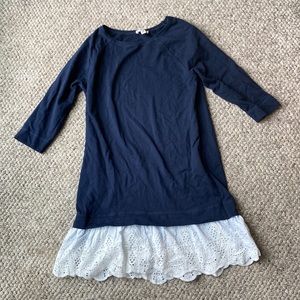 Tshirt dress eyelet bottom hem